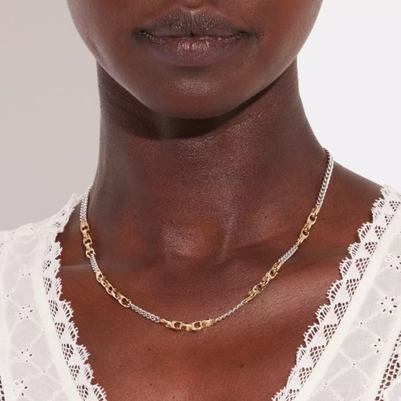 Coach Signature Mixed Chain Necklace - Picture 3 of 4